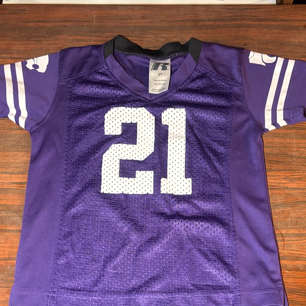 Russell Athletic Purple K-State Wildcats Mesh Kids Jersey with White Number 21